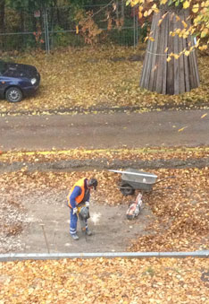 Stemmarbeiten früh es wird gestemmt - Foto.