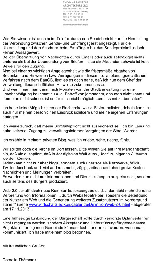 Brief an RA, erste Seite heute Brief an RA, 1. Seite, ist zu sehen - heute.