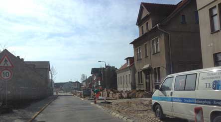 Foto von Tiefbauarbeiten Richtung Innenstadt - heute gesehen.