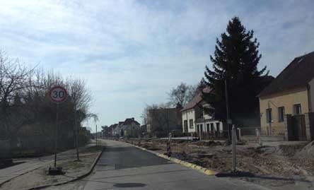 links ist die Gartenstraße Foto von der Gartenstraße aus in Richtung Innenstadt heute.