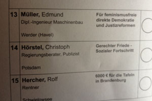 Blick auf Wahlzettel heute Foto von einem Wahlzettel ist zu sehen.