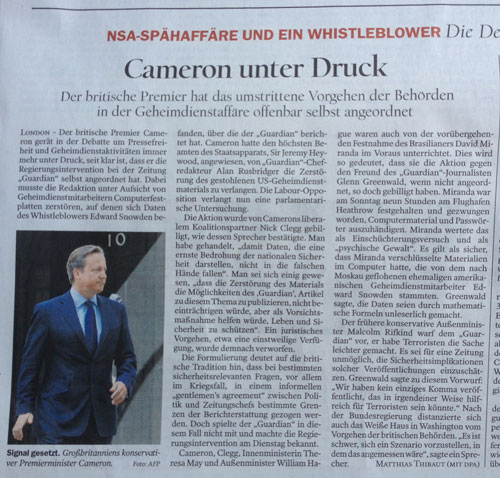 Foto von einem Artikel in der Tageszeitung ist zu sehen.title=