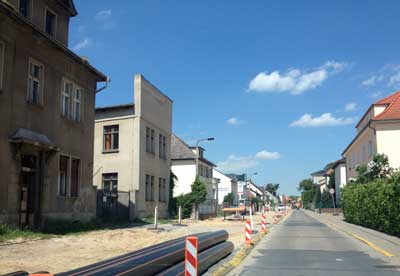 Foto von der Baustelle - Straße heute Mittag. title=