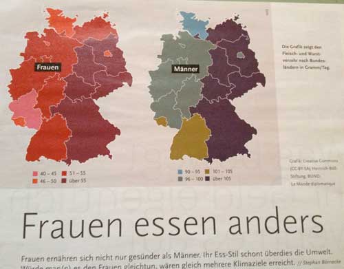 Foto von einem Zeitungsartikel mit zwei Grafiken. title=