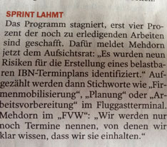 Foto von Artikel über BER heute Foto von Artikel ist zu sehen - heute.