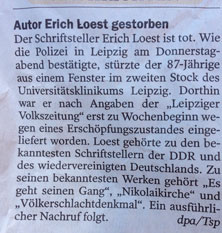 Blick auf Zeitungsnotiz heute Foto von einem Zeitungsartikel ist zu sehen.