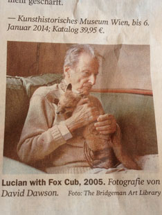 Foto von Zeitungsartikel mit Foto von Lucien, heute.