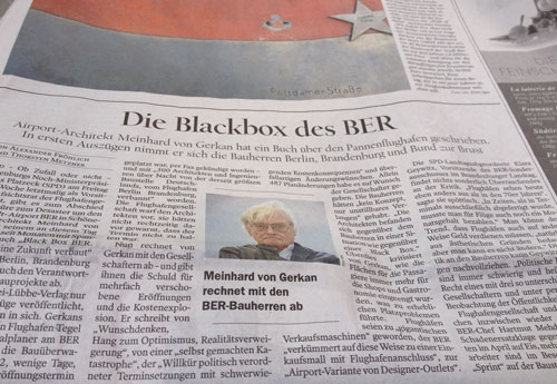Tagesspiegelartikel Foto von einem Zeitungsartikel ist zu sehen.