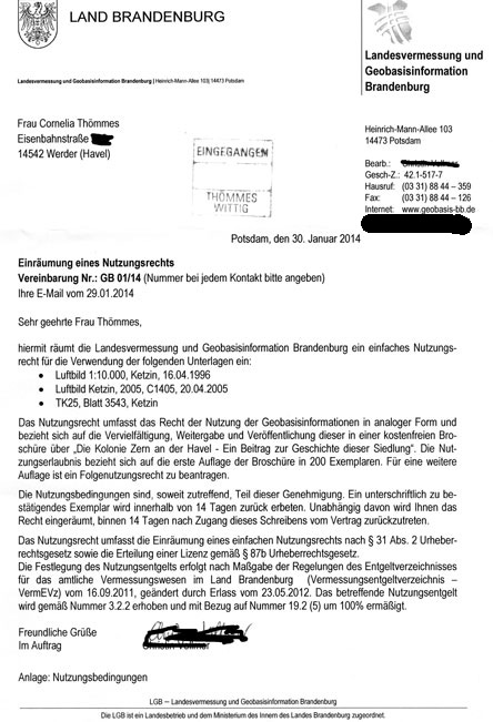 Blick auf erste Seite heute Scan erste Seite des Briefes ist zu sehen - heute.