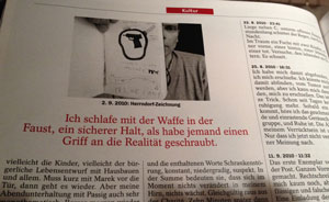 Foto von Artikel im Spiegel Foto von Zeitungsartikel ist zu sehen - heute.