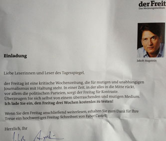 Brief von J. A. Foto von Brief mit Foto von J.A. ist zu sehen.