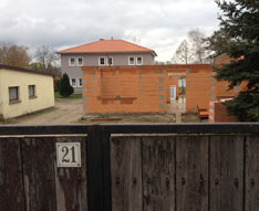 Blick auf Neubau in der Eisenbahnstraße, heute Foto von Neubau in der Eisenbahnstraße - heute.