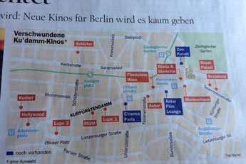 Foto von Lageplan heute früh Foto von Lageplan mit Kinos ist zu sehen - heute früh.