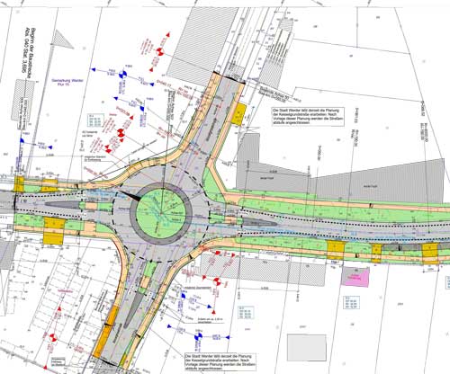 technische  Zeichnung von 2007 - Kreisverkehr am Kesselgrund