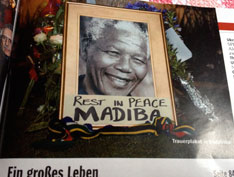 Foto Nelson Mandela heute Foto aus dem Spiegel mit Nelson Mandela ist zu sehen - heute.