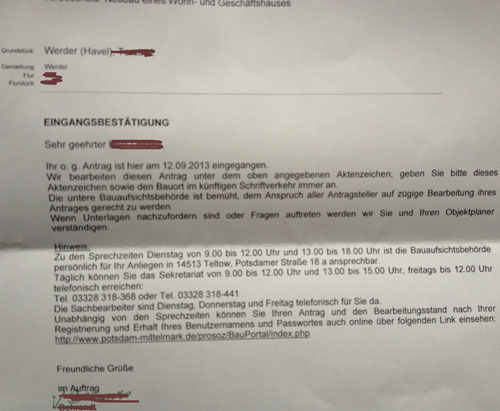 Foto: Brief von der UBA Foto von einem Brief von der UBA ist zu sehen.