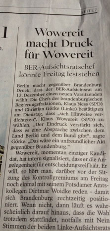 Foto von Artikel heute Foto von Zeitungsartikel aus Tagesspiegel ist zu sehen - heute.