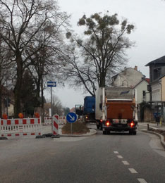 Foto von Fahrbahn stadteinwärts ist zu sehen - heute.