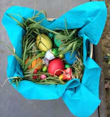 Foto von einem Osternestist zu sehen - gestern