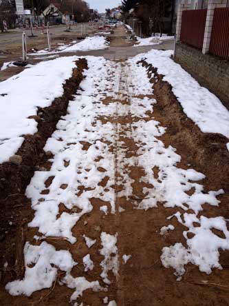 Fußweg Westseite aktuelles Foto vom Baustellenfußweg