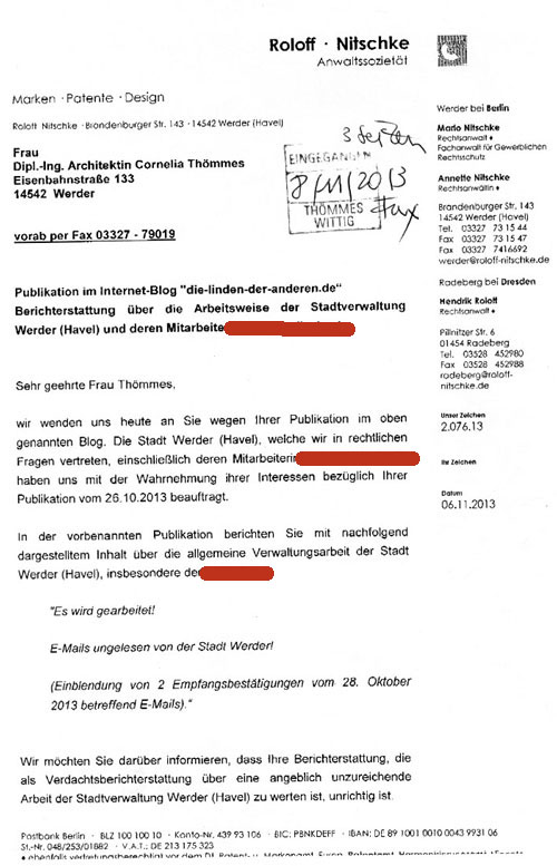 scann des Briefes Seite 1 scan von Seite 1 des Briefes.
