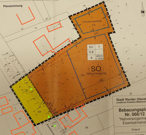 Foto von dem Rechtsplan SO-Gebiet ist zu sehen.