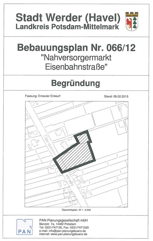 Bebauungsplanfestsetzungen Begründung - aktueller Stand 2015 - Seite 1 1. Seite