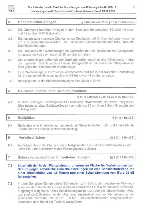 Bebauungsplanfestsetzungen aktueller Stand 2015 - Seite 2 2.Seite