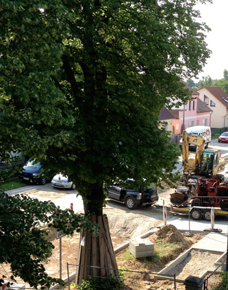 Foto - Blick aus dem Fenster - viele Autos rangieren.