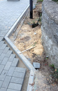 Blick auf Pflasterung heute Foto von einem Pflasterdetail ist zu sehen.