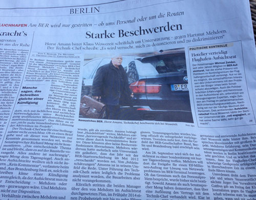 Foto von einem Zeitungsausschnitt ist zu sehen.