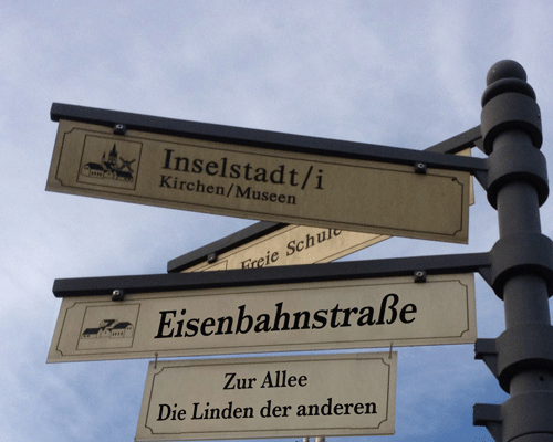 Straßenschild in Werder? Straßenschild mit Hinweis Zur Lindenallee