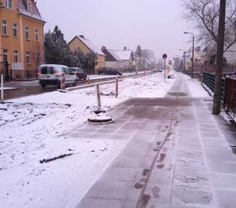 Foto von der Straße in Höhe Marienweg mit Schnee