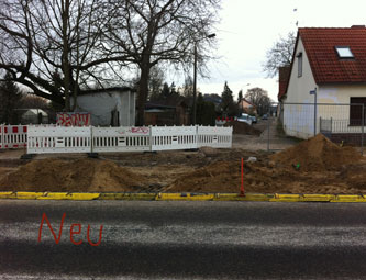 Foto von Straße und Gartenstraße ist zu sehen - heute.