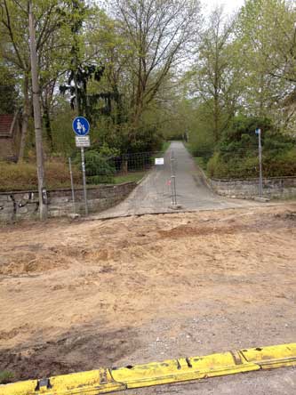 Foto von der Einmündung zum Marienweg heute früh