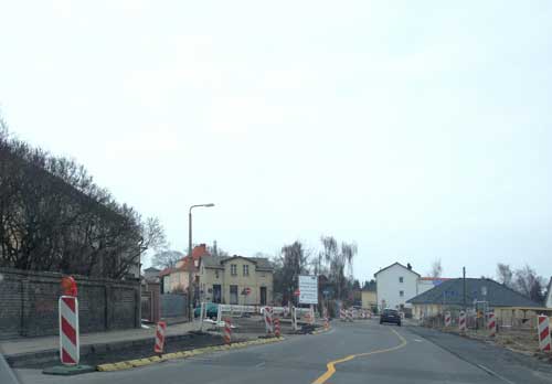 aktuelles Foto von einer Straßengabelung - Baustelle Eisenbahnstraße