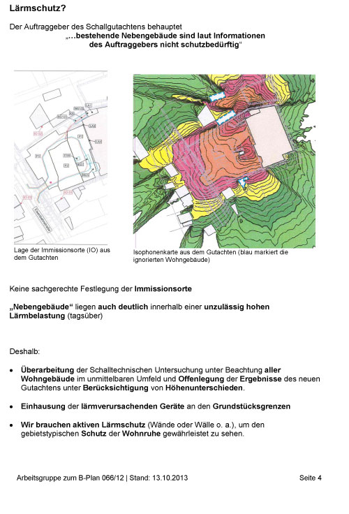 vierte Seite der Tischvorlage für den Sonderbauausschuß ist abgebildet.