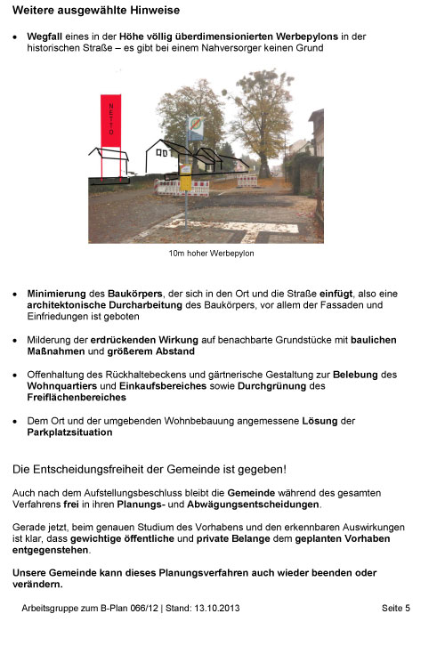 fünfte Seite der Tischvorlage fünfte Seite der Tischvorlage für den Sonderbauausschuß ist abgebildet.