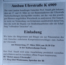 Foto - Einladung Foto von der Einladung in Ferch.