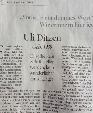 Foto von einem Zeitungsartikel - heute