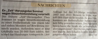 Blick auf Zeitungsnotiz heute Foto von Zeitungsnotiz ist zu sehen - heute.