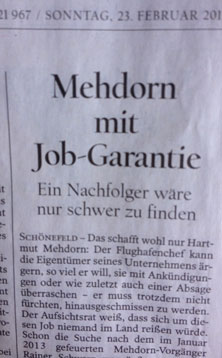 Zeitung heute Foto von Zeitungsartikel über Mehdorn ist zu sehen - heute.